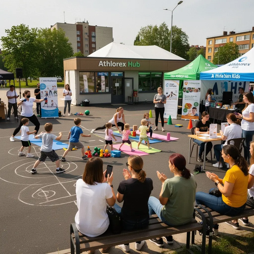 Treneris vada grupu nodarbību, izmantojot tehnoloģijas.